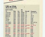 British Airway Transatlantic Schedule Winter 1985-86  - $11.88