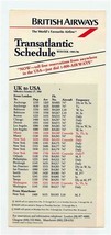 British Airway Transatlantic Schedule Winter 1985-86  - £9.34 GBP