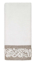 Avanti Coventry Fingertip Towels Embroidered White Bathroom 18x11&quot; Set of 2 - £28.89 GBP