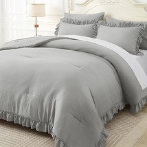 Artall King Comforter Set Reyna Ruffled Comforter Sets 3 Pieces (1, Ligh... - $48.95