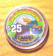 (1) $25. Rainbow Casino Chip - Nekoosa, Wisconsin - 1993 - £7.17 GBP