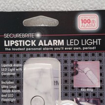 Securebrite Lipstick Alarm LED Light Keychain White Gray Marble Design - $12.77