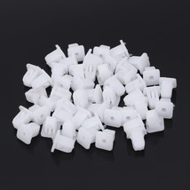 50 Pcs New White Square Car Body Plastic Push Pin Rivet Fasteners Trim Moulding  - £29.08 GBP