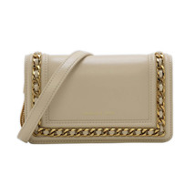 Charles &amp; Keith PU Chain Detail Clutch Small Shoulder Bag WOC Purse Ivory - £31.26 GBP