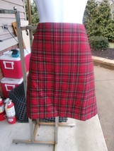 NWOT TALBOTS RED PLAID WOOL BLEND SKIRT 10 - $24.99