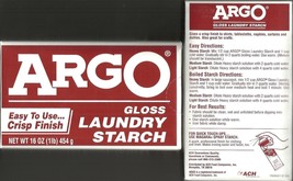 Argo Gloss Powder Laundry Starch 2 Boxes 16 Oz Box Crisp Finish Shirts Clothes - £45.77 GBP