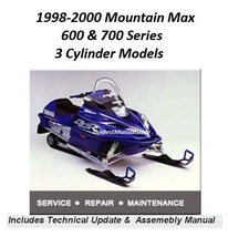 1998 1999 2000 Yamaha Mountain Max 600 700 Series Service Shop &amp; Repair Manual - £12.55 GBP