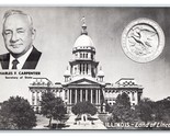 Illinois Capitol Charles Carpenter Inset Springfield IL UNP Chrome Postc... - $1.93