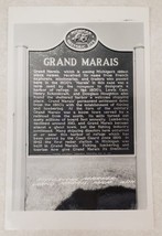 GRAND MARAIS Michigan RPPC Historical Marker Sign Vintage Postcard - £15.43 GBP