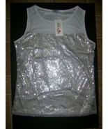 Meaneor Women&#39;s Sparkly Sequin Tank Top Sleeveless LARGE BRAND NEW - £14.10 GBP