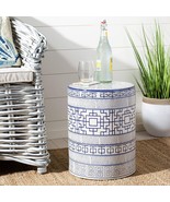 Indoor/Outdoor Ceramic Decorative Garden Stool Blue White Modern Contemp... - $103.94