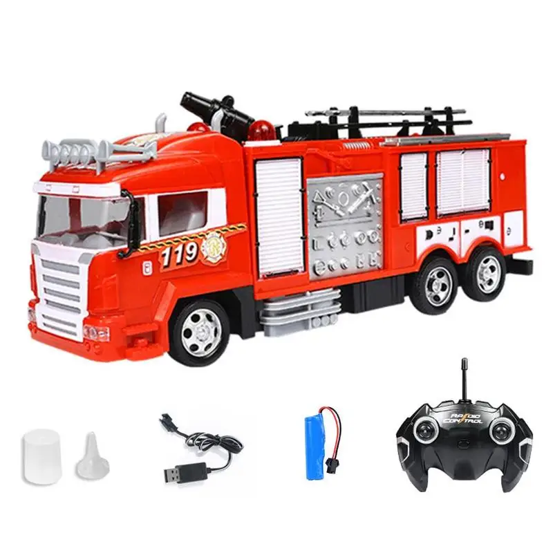 Remote Control Fire Truck Toys Simulation Electric Fire Trunk Onebutton Water - £92.92 GBP