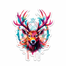 Deer Buck Rack Sticker Vinyl Decal Waterproof Indoor Outdoor (Style #2) - $4.50+