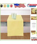Machine Washable 72-Inch Yellow Cotton Linen Table Runner for All Occasions - $1,033.75 MXN