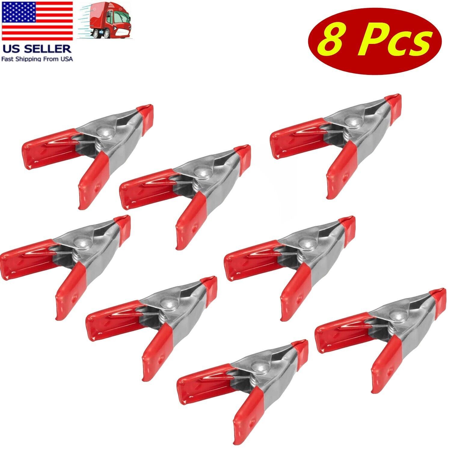 8 Pcs 2&quot; inch Heavy Duty Metal Spring Clamps Small Tool Clip Jaw Opening - $6.92