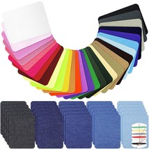 54 Pieces Colorful Iron On Fabric Patch No Sew Denim Patch Adhesive Colo... - £20.18 GBP