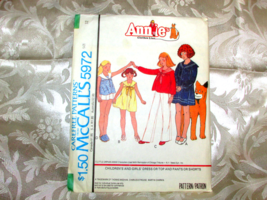 McCALL'S 5972 girl's 12  'ANNIE' dress, top, pants, shorts   (sew drwr) - $3.50