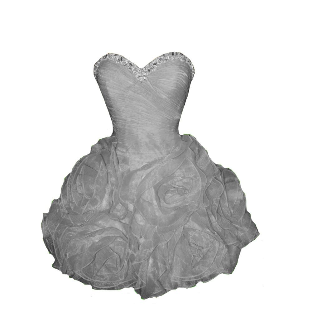 Kivary Women's Short Floral Organza Beaded Corset Prom Homecoming Cocktail Dress