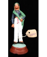 Vtg Hand Painted Indian Clay Krishnanagar Look Unsigned Dancer Figure Rare - $14.99
