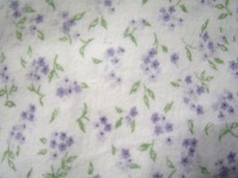White Flannel Tiny Purple Flowers Print Fabric   - $29.99