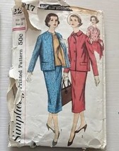 16.5/37 1950s Vintage Sewing Pattern Simplicity 2217 Suit - $9.99