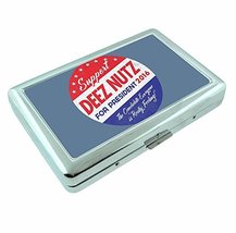 Deez Nuts R1 Hip Silver Cigarette Case Id Holder Metal Wallet 4&quot; X 2.75&quot; RFID Pr - £6.35 GBP