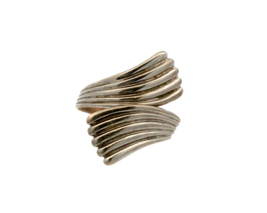 Vintage Sterling Silver Signed Beau Modernist Mid Century Bypass Statement Ring - $37.62