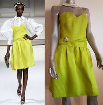 $4,400 Oscar De La Renta Beautiful Citrus Silk Runway Dress Us 4 - £783.48 GBP