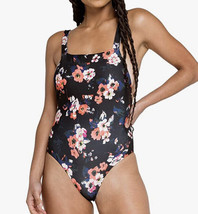 NWT Volcom Womens Leaf It Be One-Piece Swimsuit Black Size L - £25.89 GBP