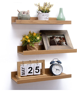 Picture Ledge Shelf Floating Shelves Wall Mounted Set of 3, Oak Photo Sh... - £28.18 GBP