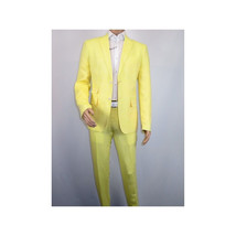 Men Premium 100% Linen Cocktail Suit by INSERCH Breathable and cool SU880 Yellow image 2