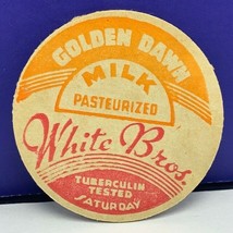 Dairy milk bottle cap farm vtg advertising Golden Dawn White bros vintag... - $7.87