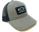CHEVROLET CHEVY LOGO GREY BLACK MESH TRUCKER ADJUSTABLE SNAPBACK HAT CAP... - £12.66 GBP