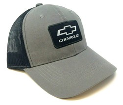 Chevrolet Chevy Logo Grey Black Mesh Trucker Adjustable Snapback Hat Cap Retro - £12.91 GBP