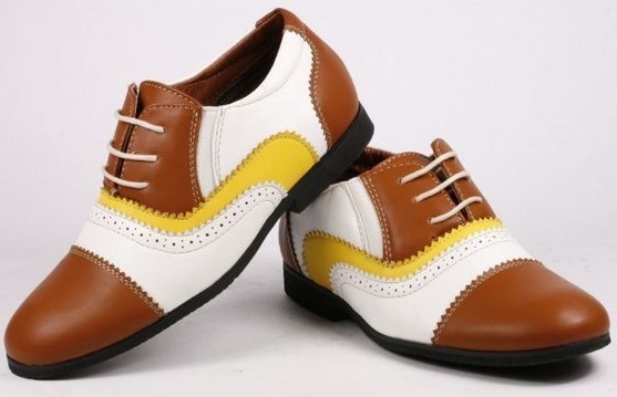 Primary image for Hand Stitched Genuine Leather Multi Color White Brown Yellow Plain Cap Toe Shoes