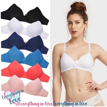 6 Pack Wireless Full cup Cotton Padded Comfortable Cotton No Wire Bras A... - $22.16+
