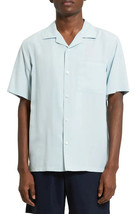 Theory Noll Short Sleeve Button-Up Camp Shirt in Stratus Green- Size Small - £55.44 GBP