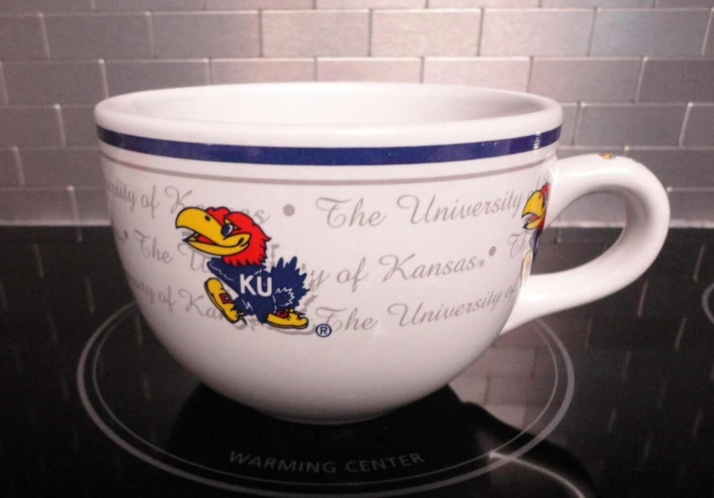 Primary image for Kansas University Jayhawk Soup Bowl Mug Blue Band Collectible NCAA