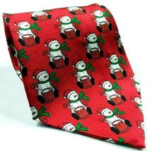 Hallmark Holiday Traditions Snowman Playing Drums Christmas Novelty Silk... - $11.09