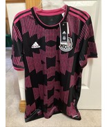 Mexico 2020-2021 Adidas LARGE NWT Football National Team Home BLACK/Pink... - $132.35 CAD