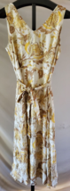 NWT Talbots Cream Yellow Gold Floral Sleeveless Long Dress Size 10 - $34.64