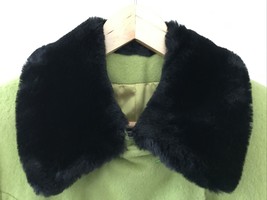 Vtg Marvin Richards J Percy Green Wool Faux Fur USA Made Peacoat Jacket ... - $125.00