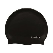 Speedo Plain Flat Swimming Cap - Black, One Size  - $15.00