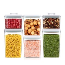 Pop Airtight Food Storage Containers Set With Lids, 6 Pcs Stackable One Button O - $67.99