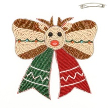   Christmas Rudolph Bow Barrette Hair Clip - $35.55