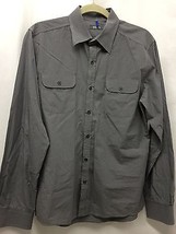 Kenneth Cole Men&#39;s Shirt Gray Pinstriped Casual Long Sleeved Shirt Size ... - $18.81