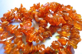 Vintage Jewelry Natural Polished Dark Cognac Baltic Amber gems medicine beads - £46.60 GBP