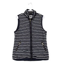 Old Navy Women&#39;s M Tall Striped Quilted Full-Zip Vest, Zipper Pockets, N... - £15.00 GBP