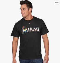 Majestic Men&#39;s Miami Marlins Dee Gordon #9 Short Sleeve T-Shirt, Black, ... - £14.00 GBP