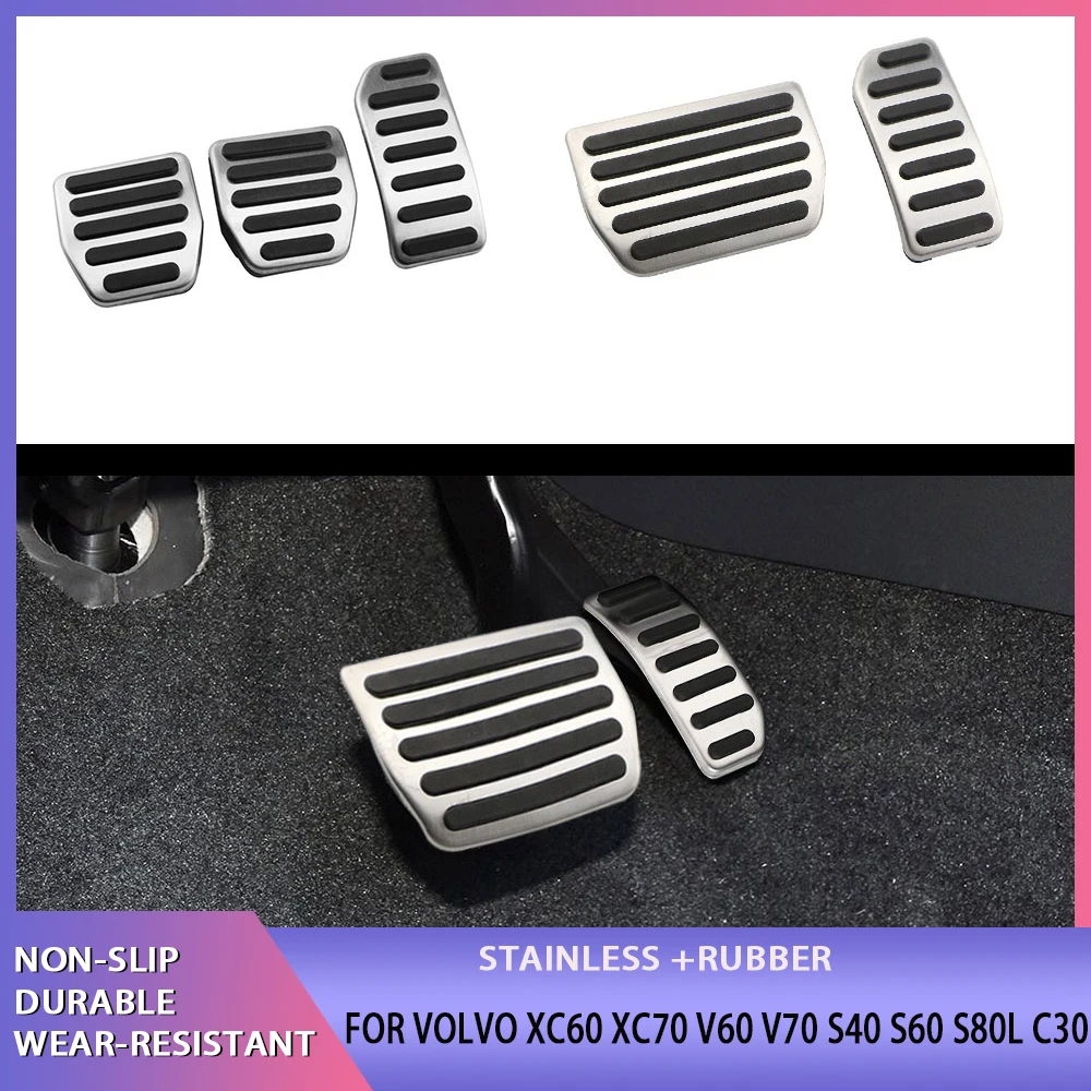 Car Stainless Steel AT MT Gas Pedal Brake Pedals Fit for Volvo XC60 XC70... - $17.10+
